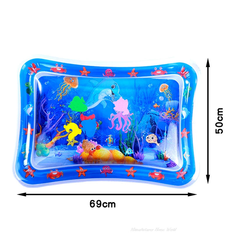 2024 New Interactive Water Sensory Play Mat for Cats Thickened Inflatable Water Mat Cat Dog Pet Playmat With Fish Sea Toy Water